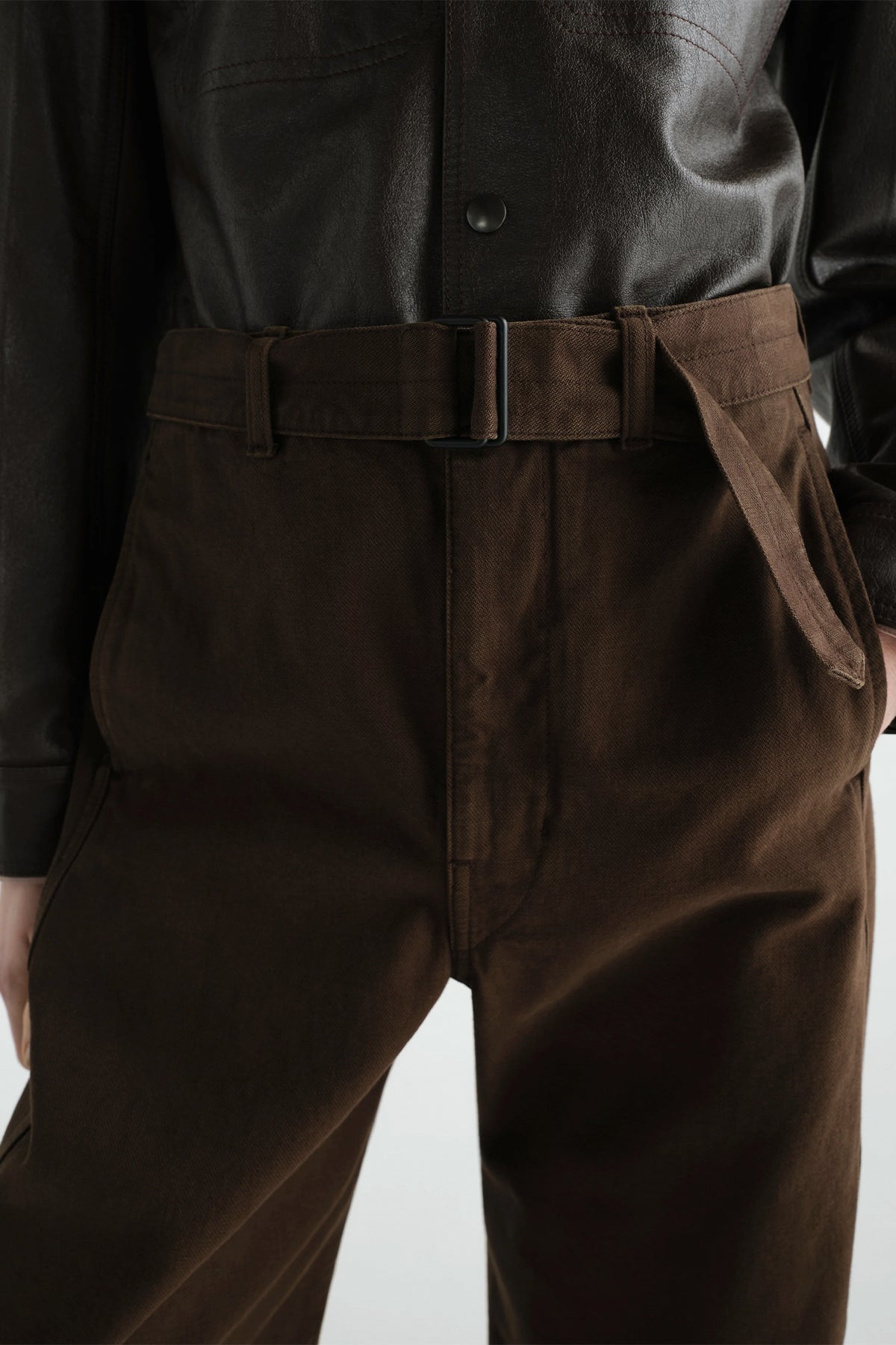 Lemaire | Twisted Belted Pants in Dyed Heavy Broken Twill