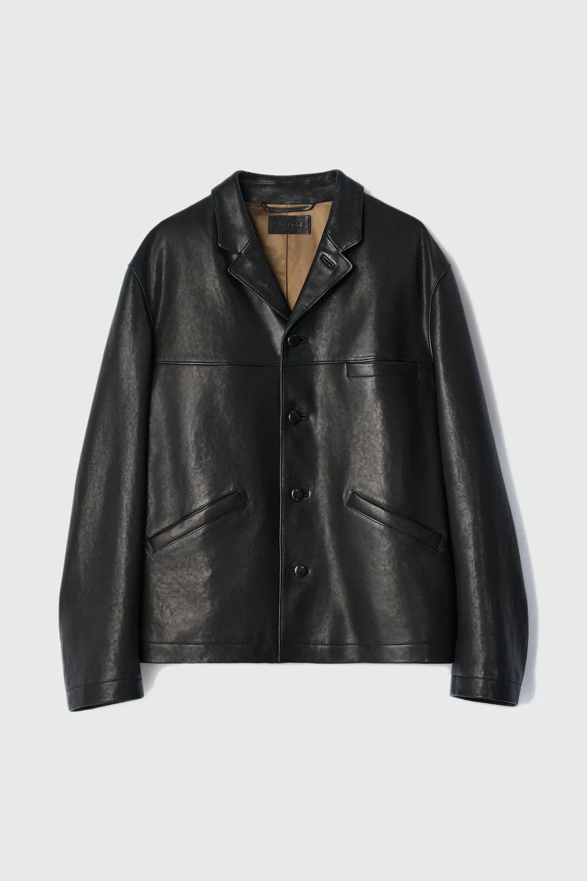Lemaire | Leather Single Breasted Jacket in Grainy Lamb