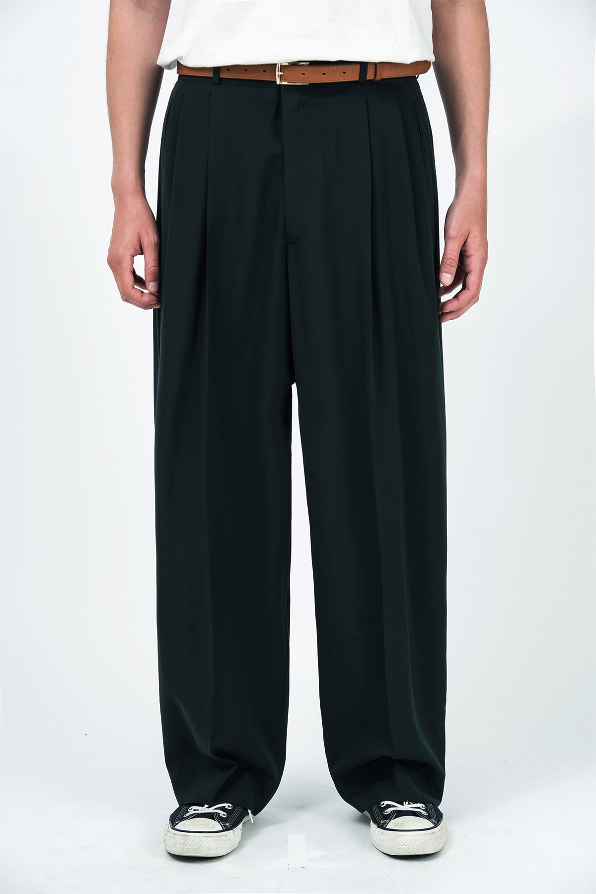 A.PRESSE | WOOL RAYON WIDE TROUSERS