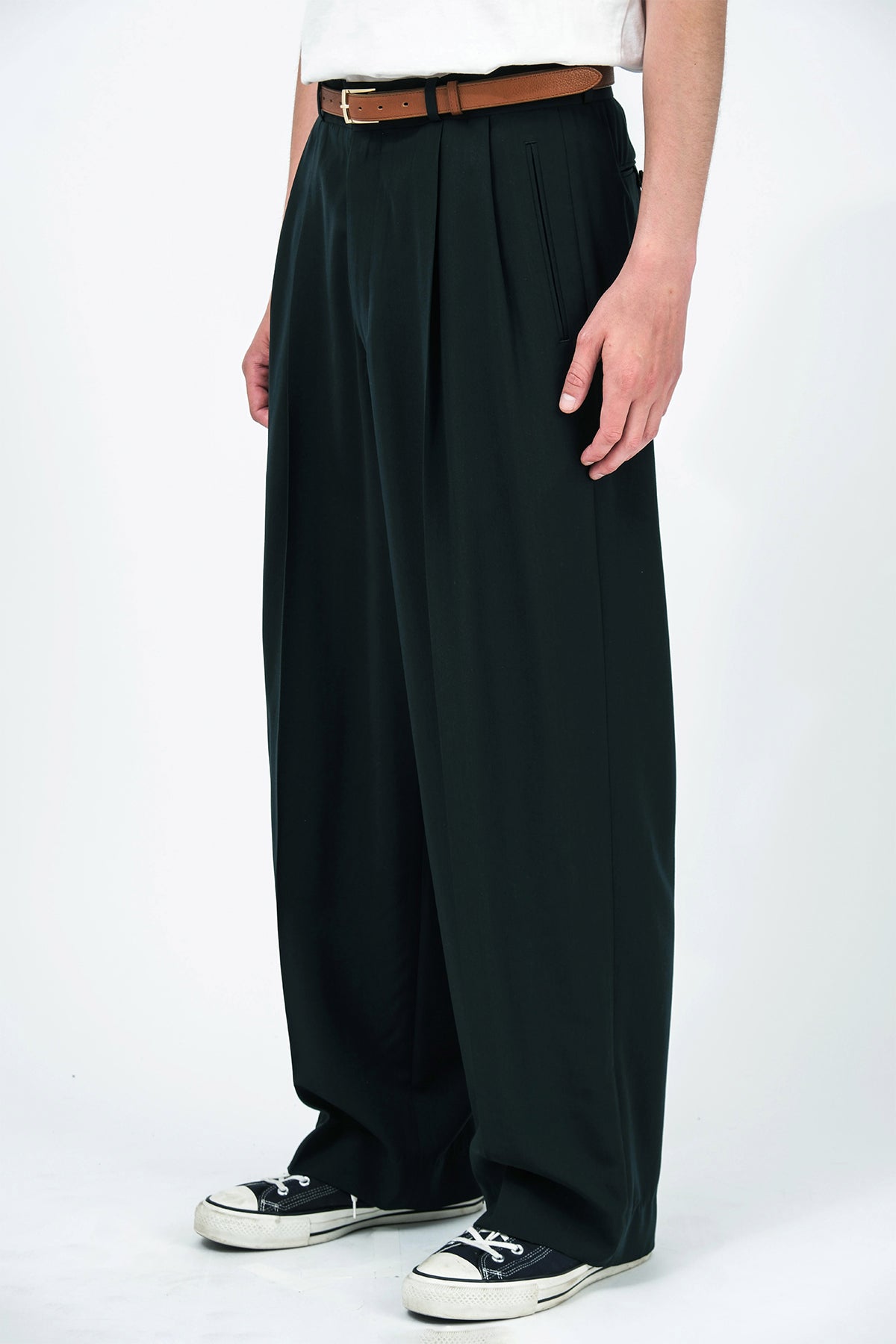 A.PRESSE | WOOL RAYON WIDE TROUSERS