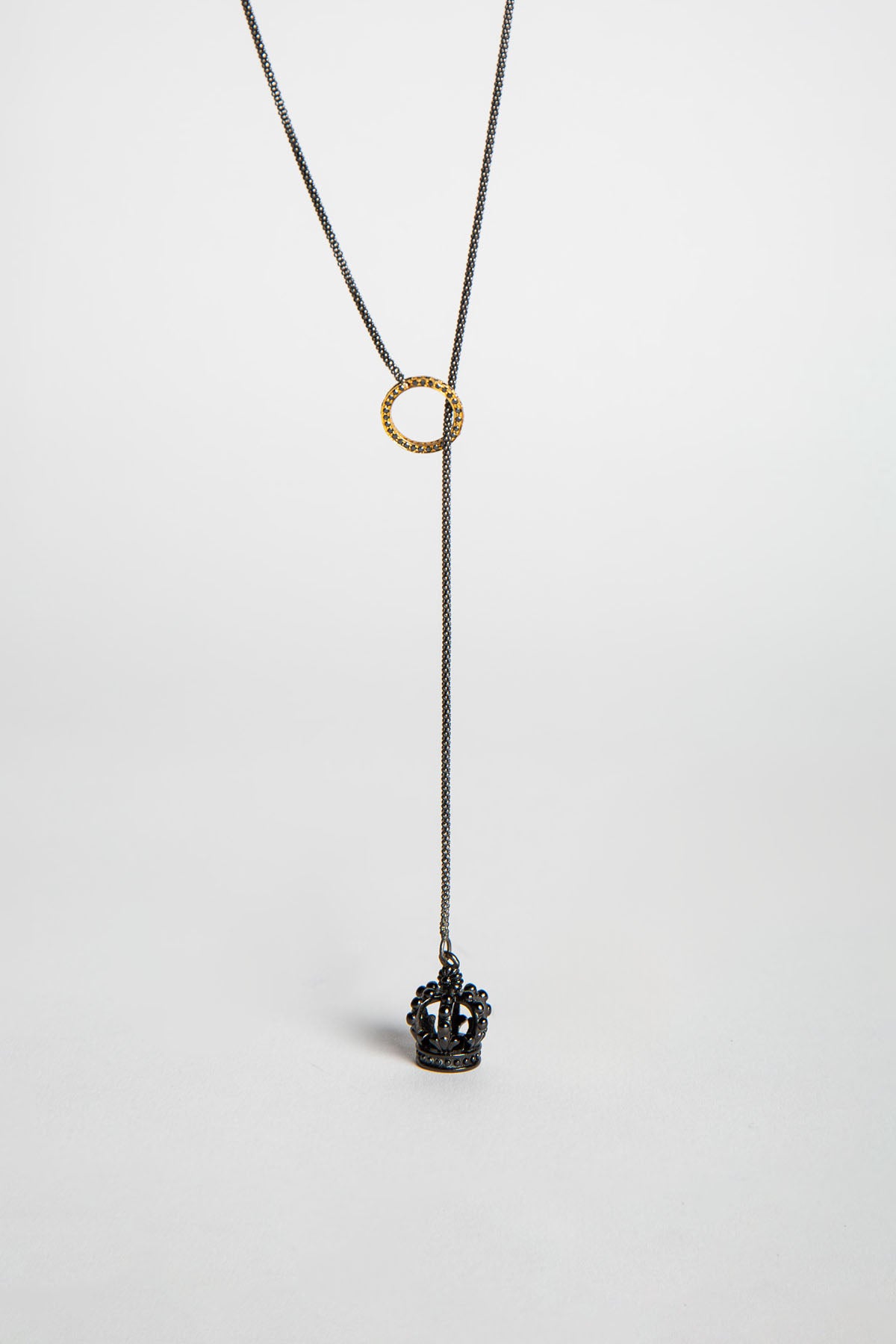 JOANNE FISKE | LARIAT BLACKENED CROWN NECKLACE