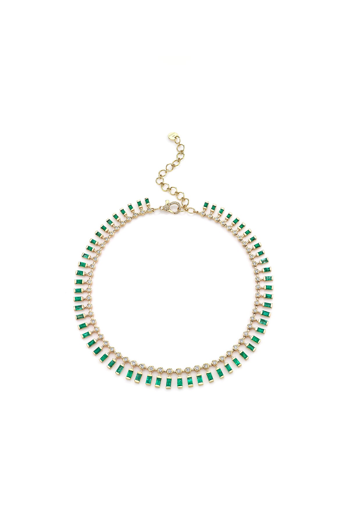 Shay | Dot Dash Emerald & Diamond Choker Necklace