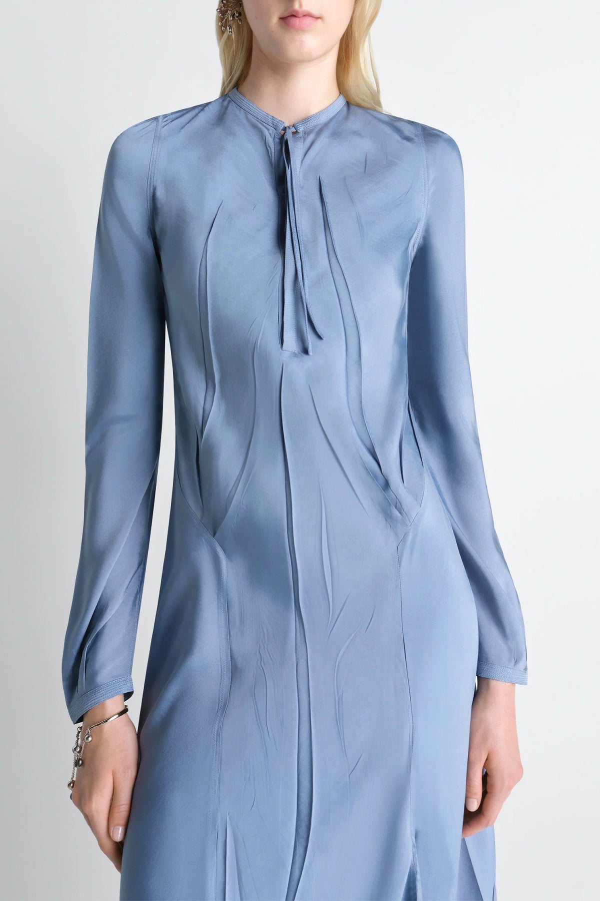 LEMAIRE | CREASED BIAS DRESS IN POLY VISCOSE TWILL