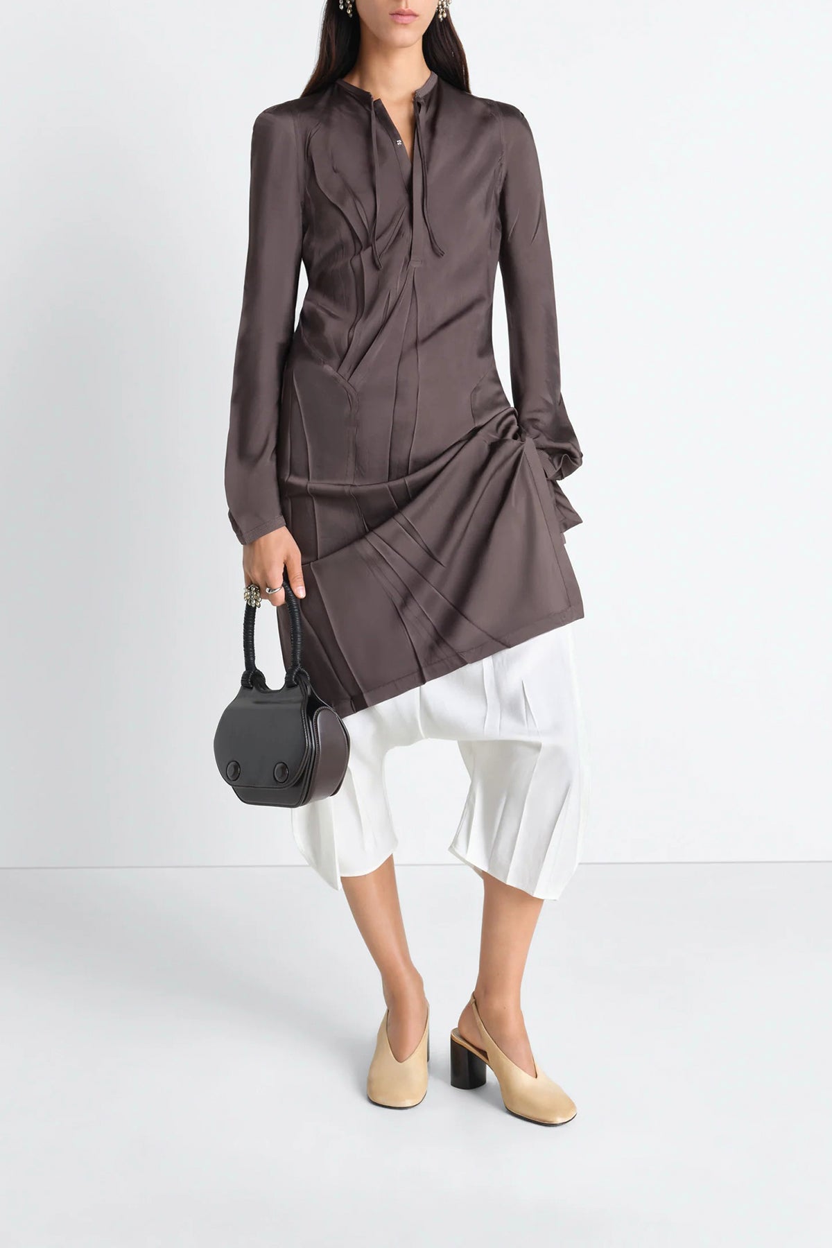 LEMAIRE | CREASED BIAS DRESS IN POLY VISCOSE TWILL
