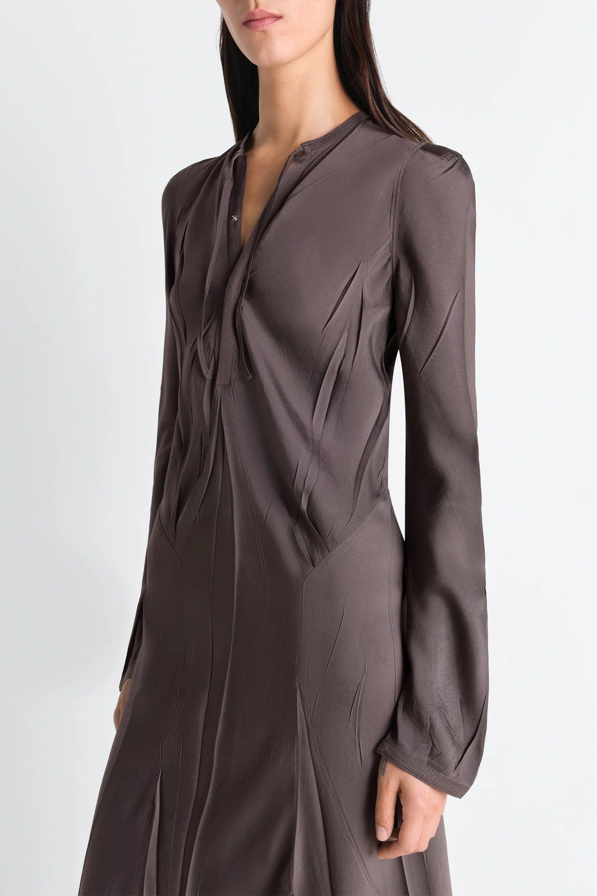 LEMAIRE | CREASED BIAS DRESS IN POLY VISCOSE TWILL