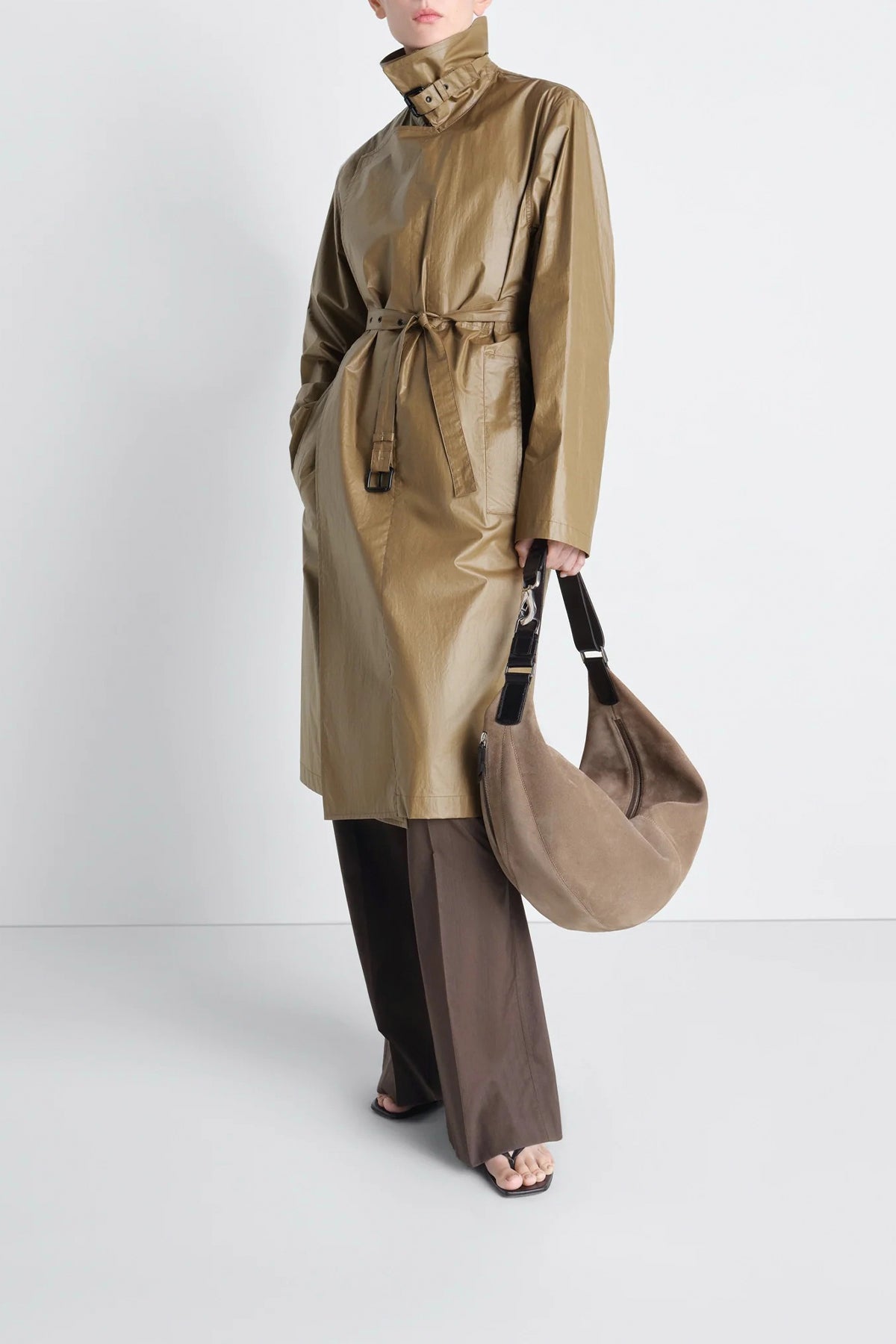 LEMAIRE | LIGHT WRAP COAT IN LIGHT COATED COTTON