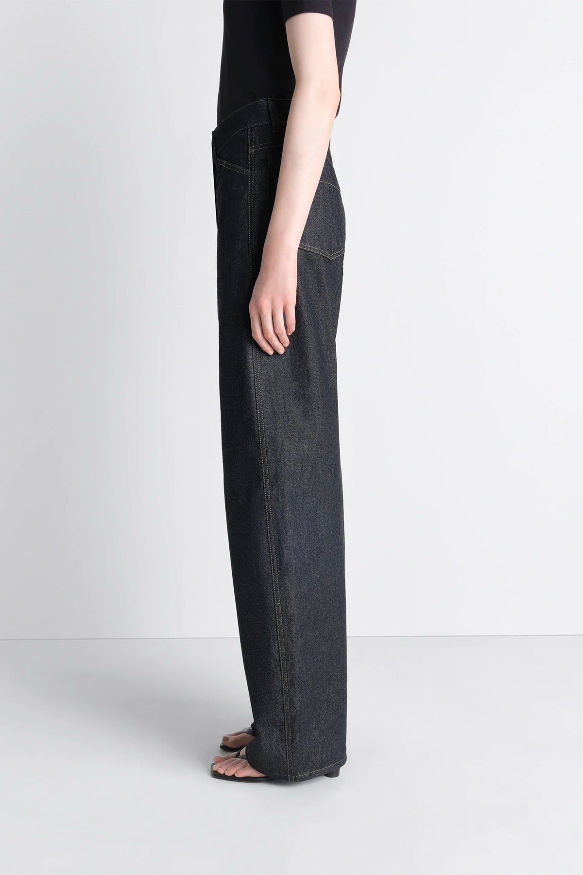LEMAIRE | HIGH WAISTED CURVED PANTS IN DENIM
