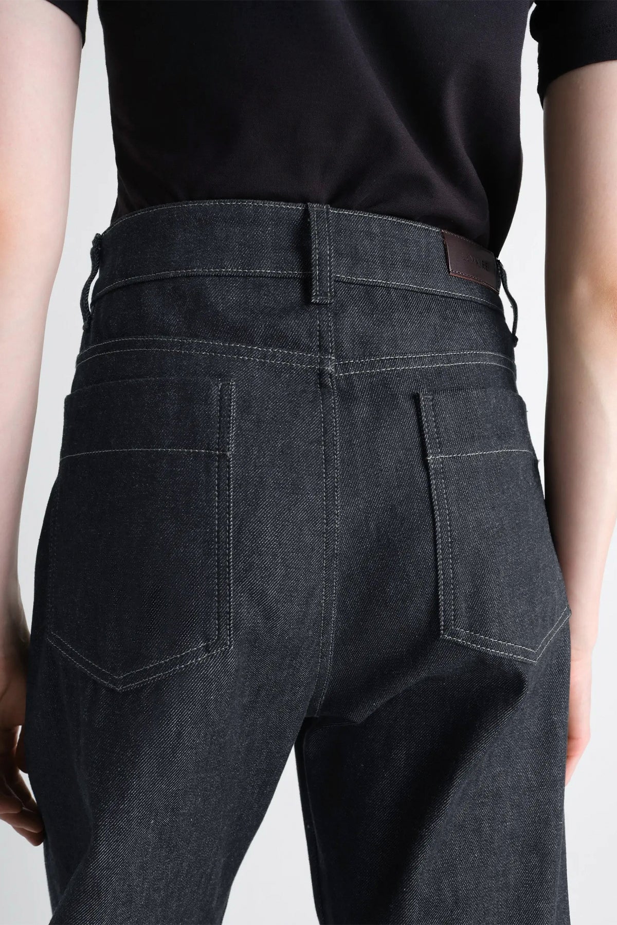 LEMAIRE | HIGH WAISTED CURVED PANTS IN DENIM