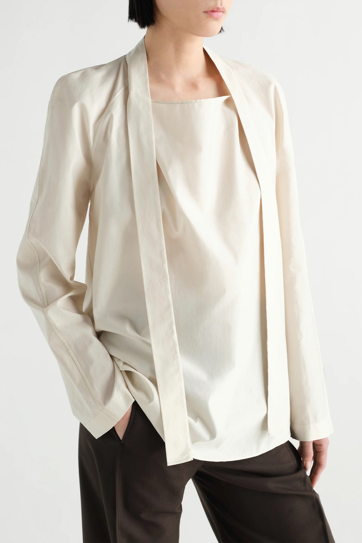 LEMAIRE | ASCOT BLOUSE IN WASHED COTTON SILK