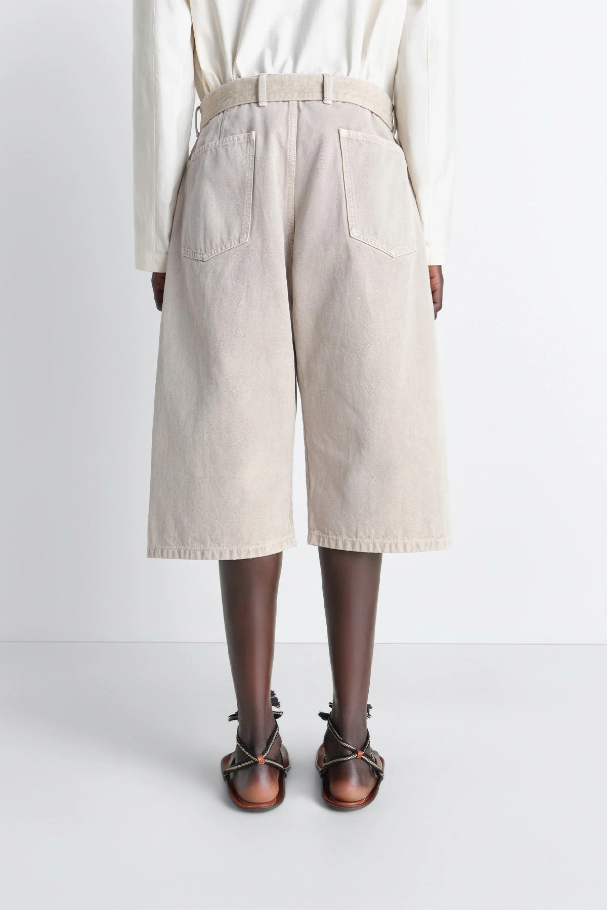 LEMAIRE | DENIM SHORT IN HEAVY BROKEN TWILL SNOW
