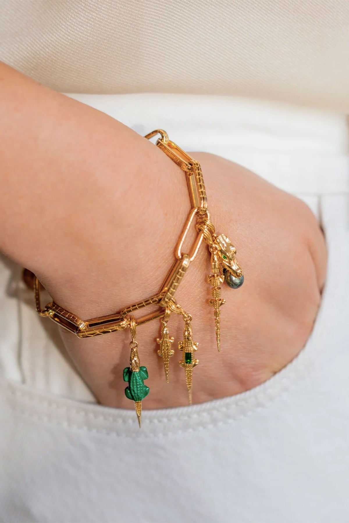 Bibi Van Der Velden | Alligator Malachite Charm