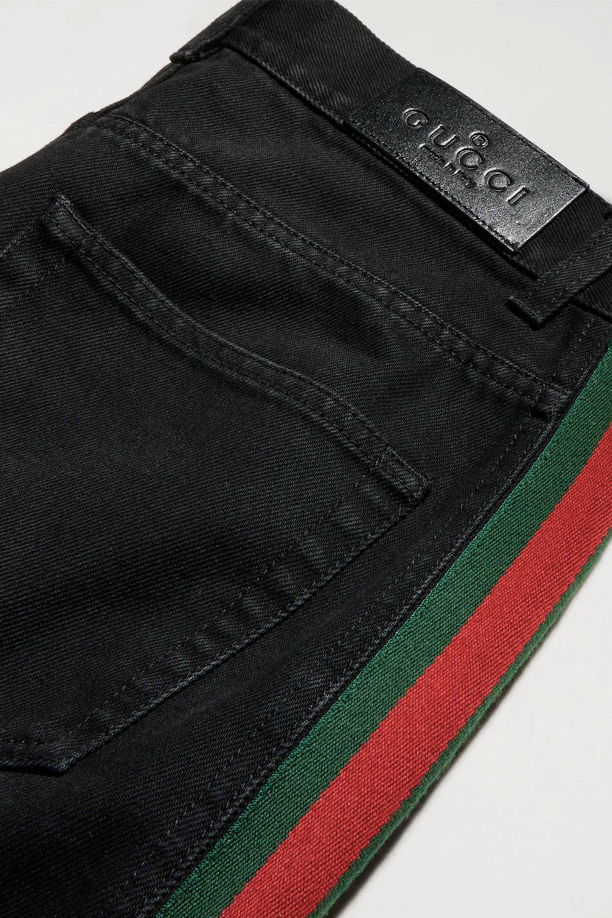 GUCCI | Cotton denim pants with Web insert