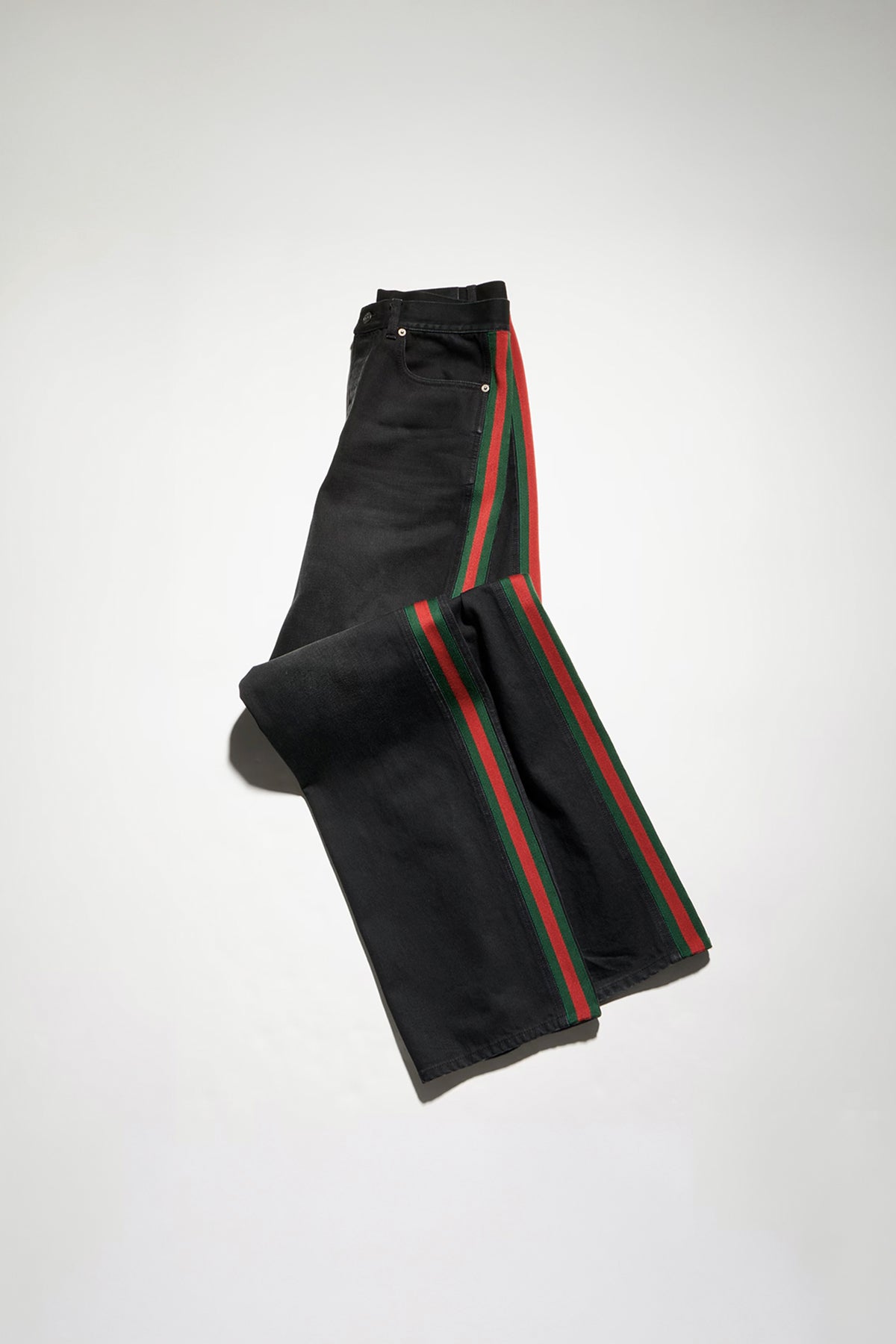 GUCCI | Cotton denim pants with Web insert