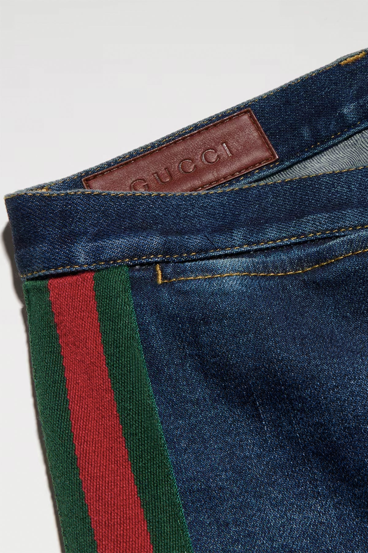 GUCCI | Cotton denim pants with Web
