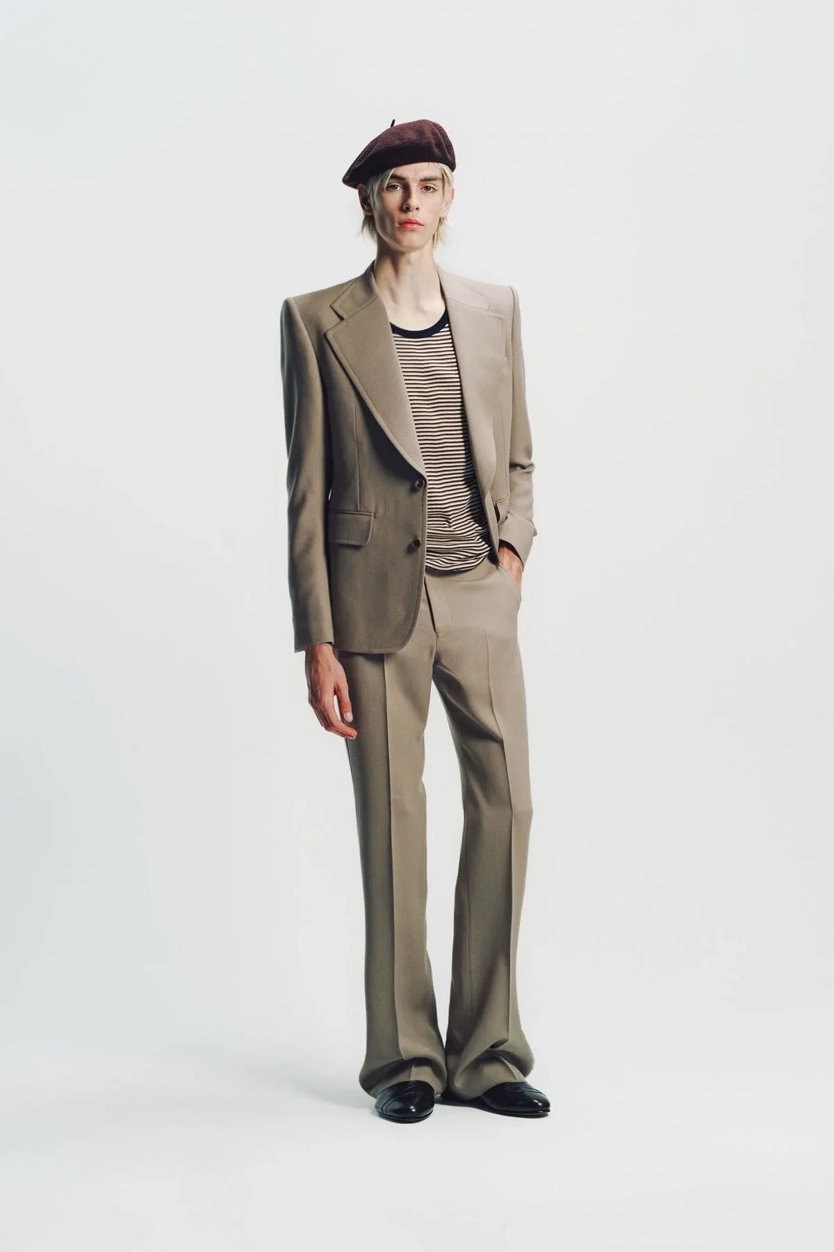 Kyosuke Kunimoto | Mocha Flat Front Flare Pants