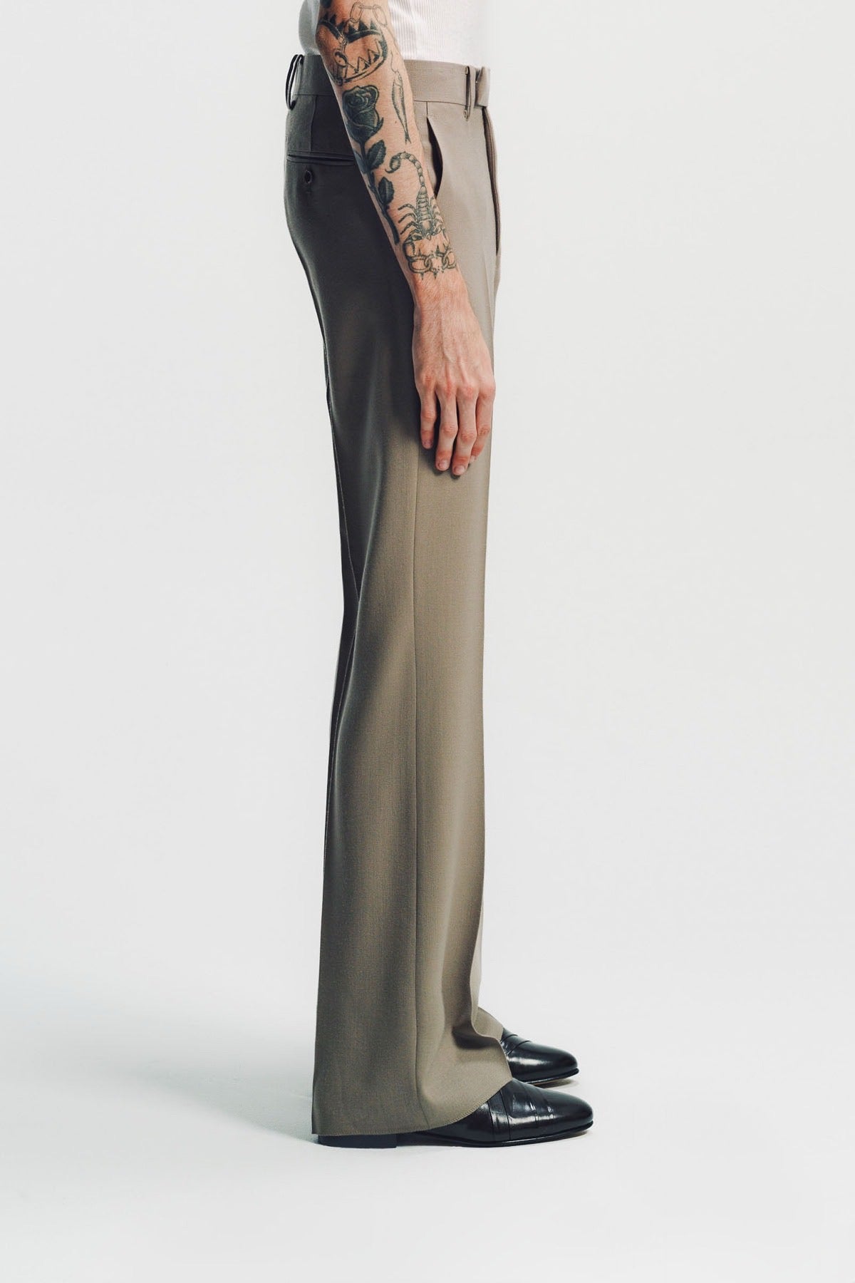 Kyosuke Kunimoto | Mocha Flat Front Flare Pants