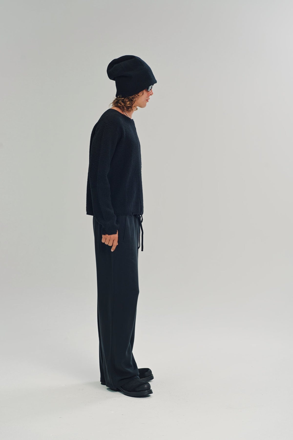 Second/Layer | Friends Pullover Waffle Knit Sweater in Black