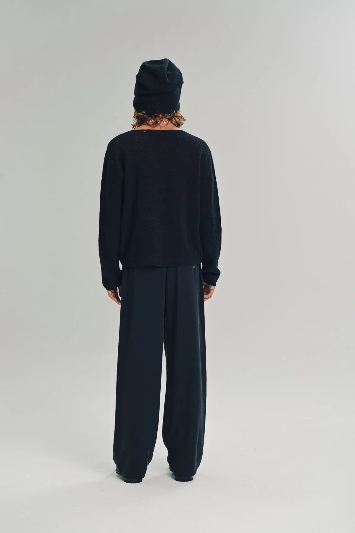 Second/Layer | Friends Pullover Waffle Knit Sweater in Black