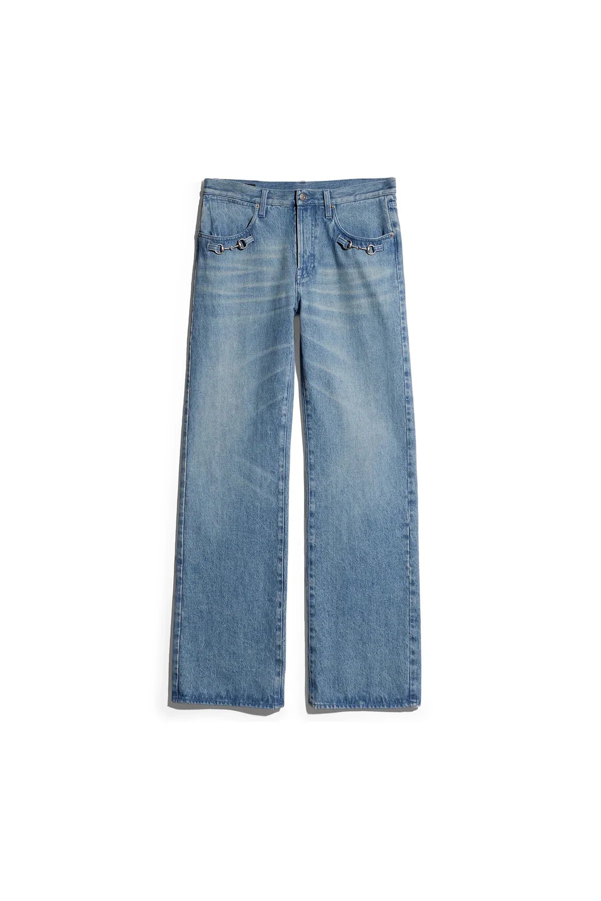 Gucci | Flared Cotton Denim Pants with Horsebit