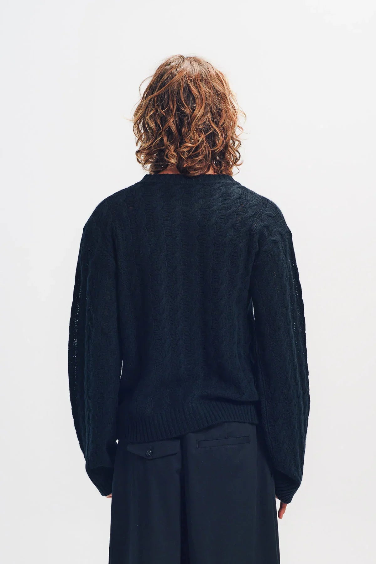 ANN DEMEULEMEESTER | Jeff Cable Knit Ladder Stitch Cardigan