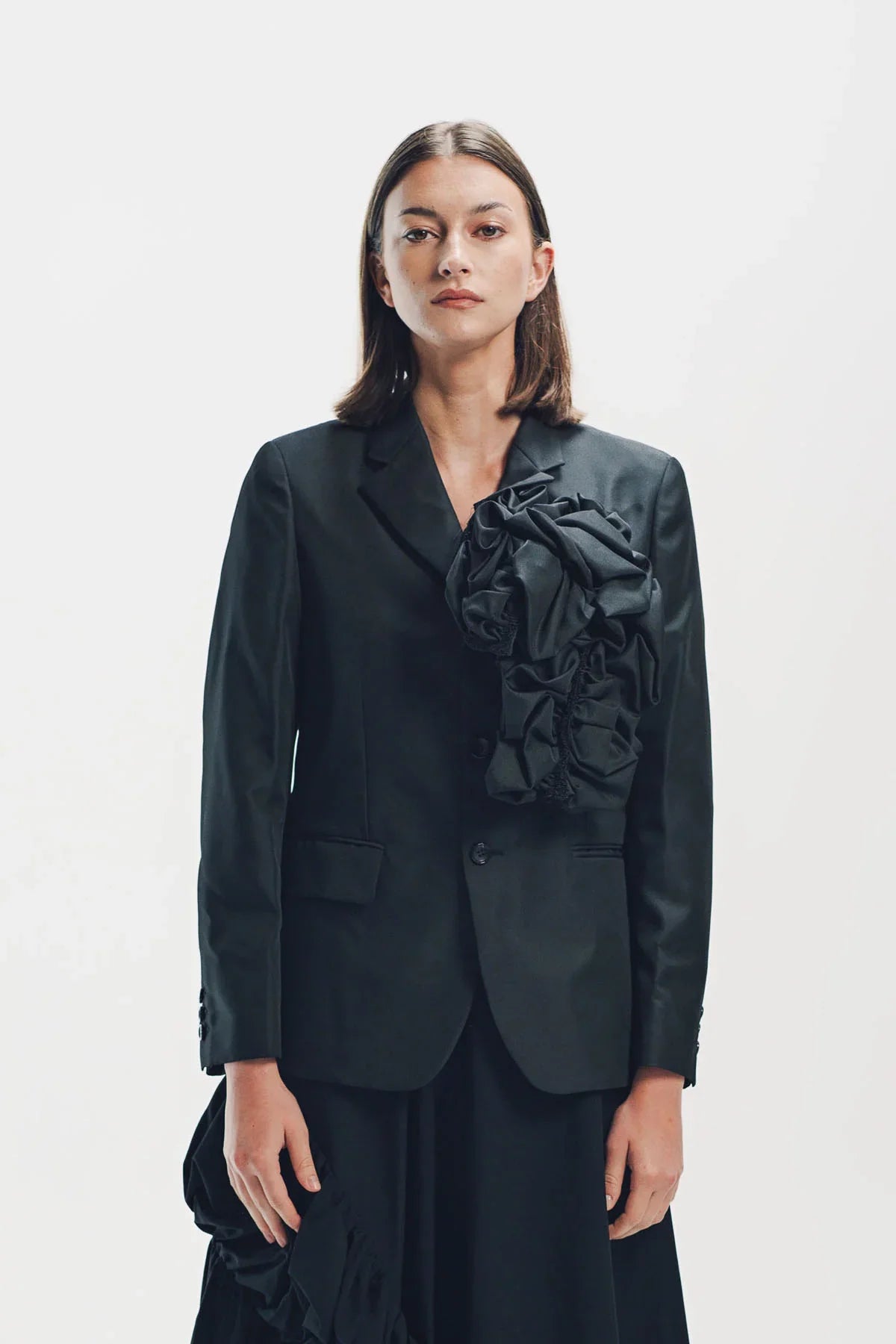 Comme Des Garcons | Ruffled Applique Blazer