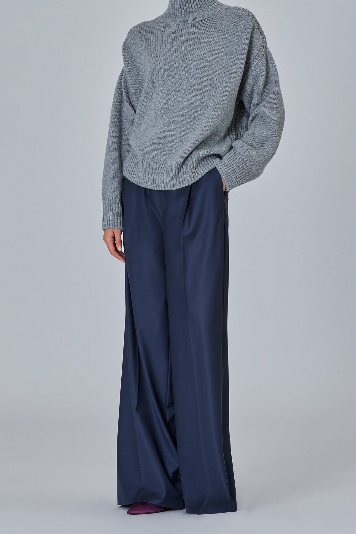 Sasuphi | Raglan High Neck Sweater With Back Slit