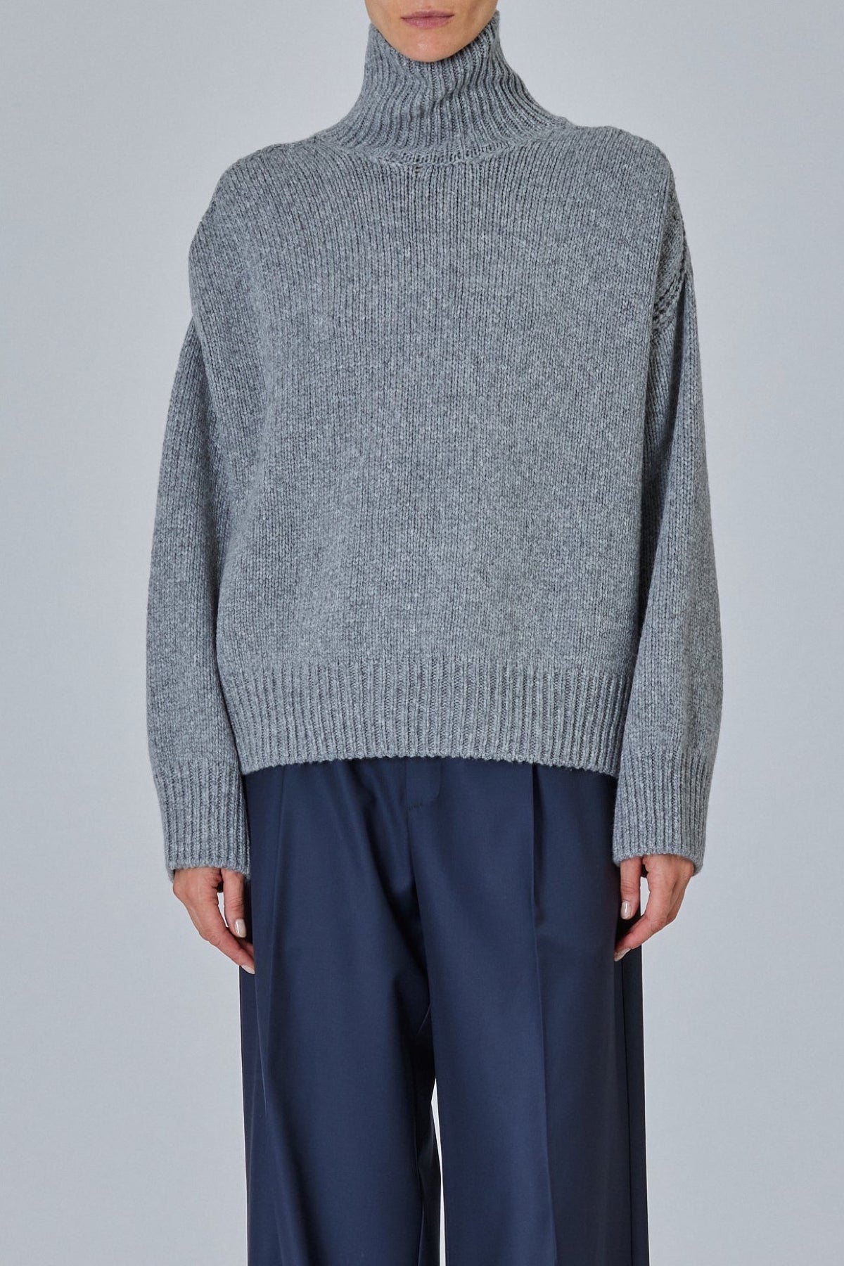 Sasuphi | Raglan High Neck Sweater With Back Slit