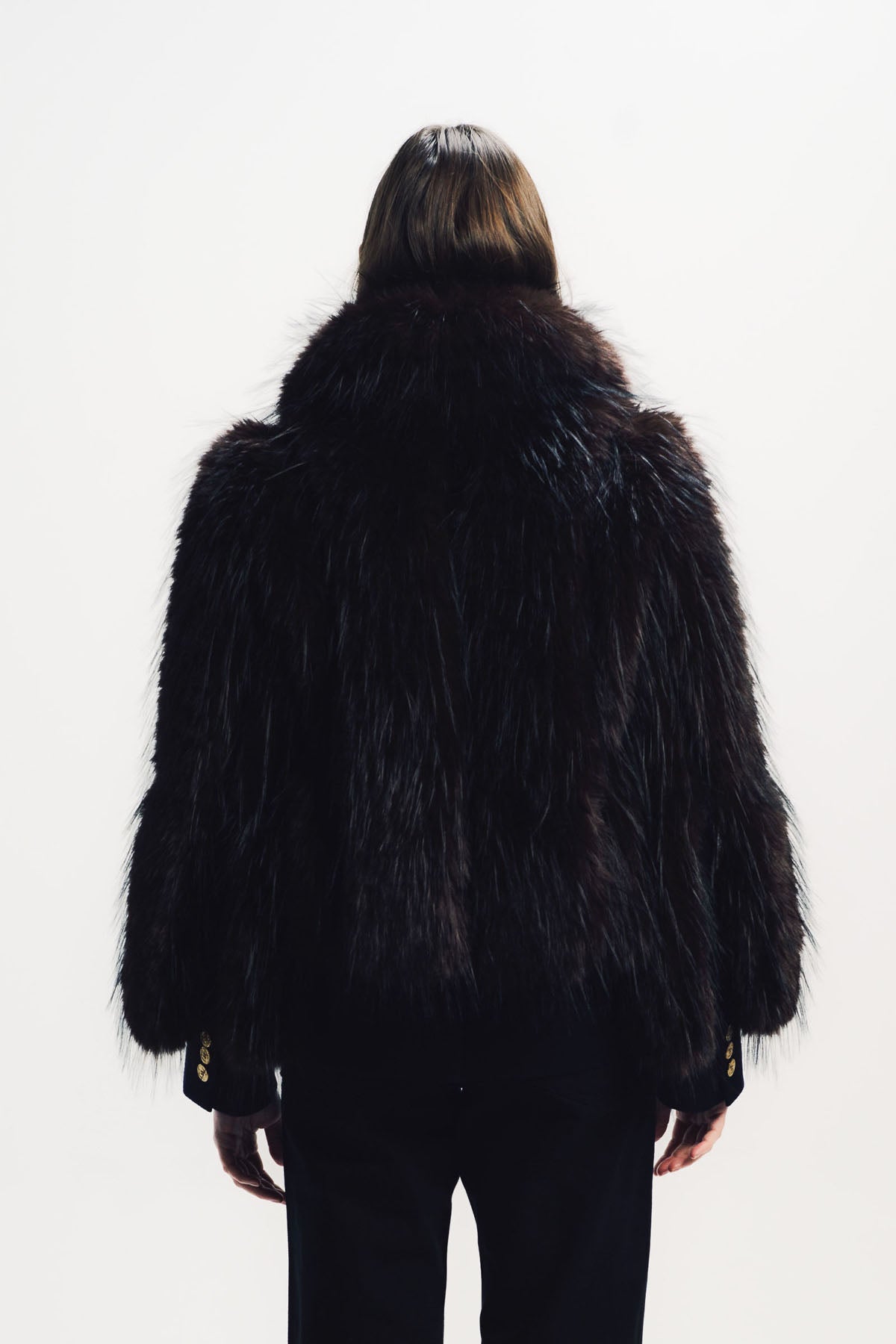 Sacai | Melton Faux Fur Jacket