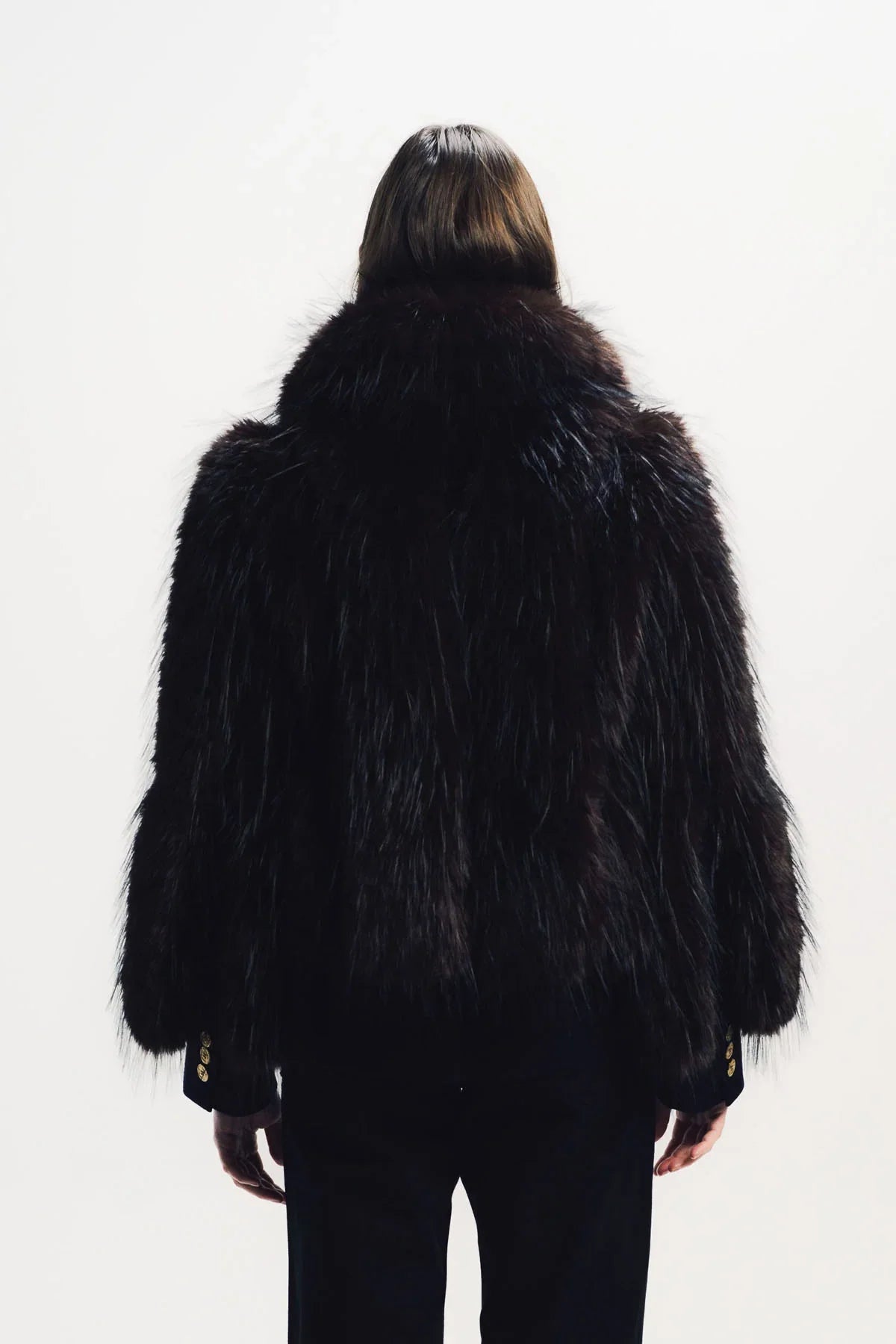 Sacai | Melton Faux Fur Jacket