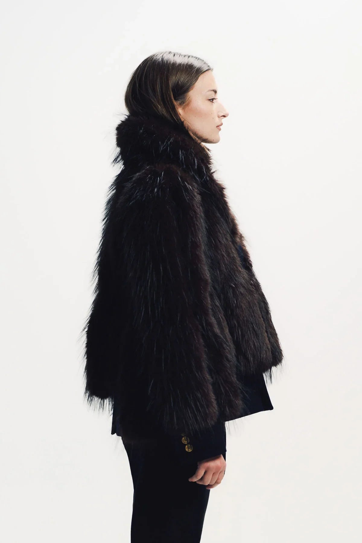 Sacai | Melton Faux Fur Jacket