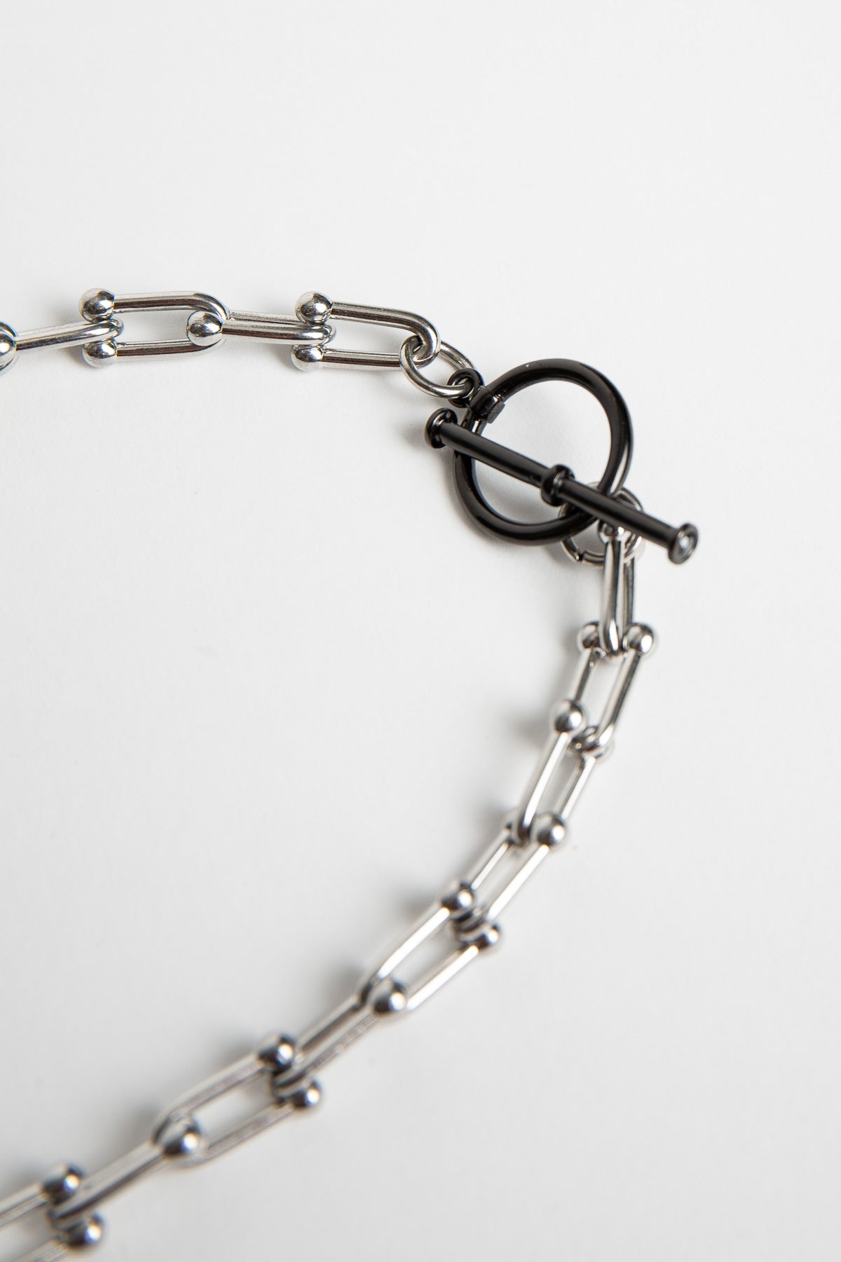 Joanne Fiske | Black Diamond Toggle & Silver Circle Necklace