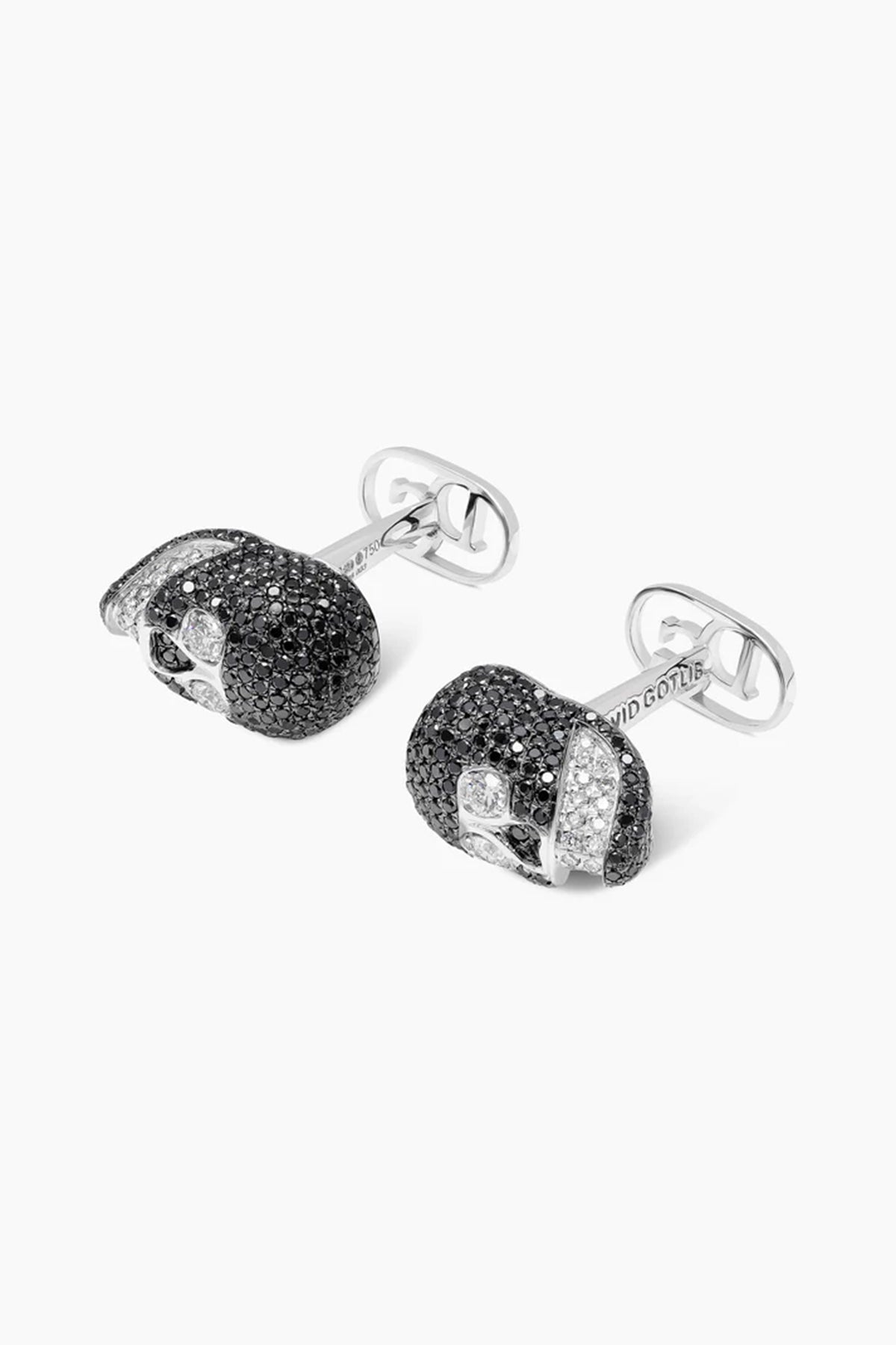 David Gotlib | 18kwg Black Skulls Cufflinks