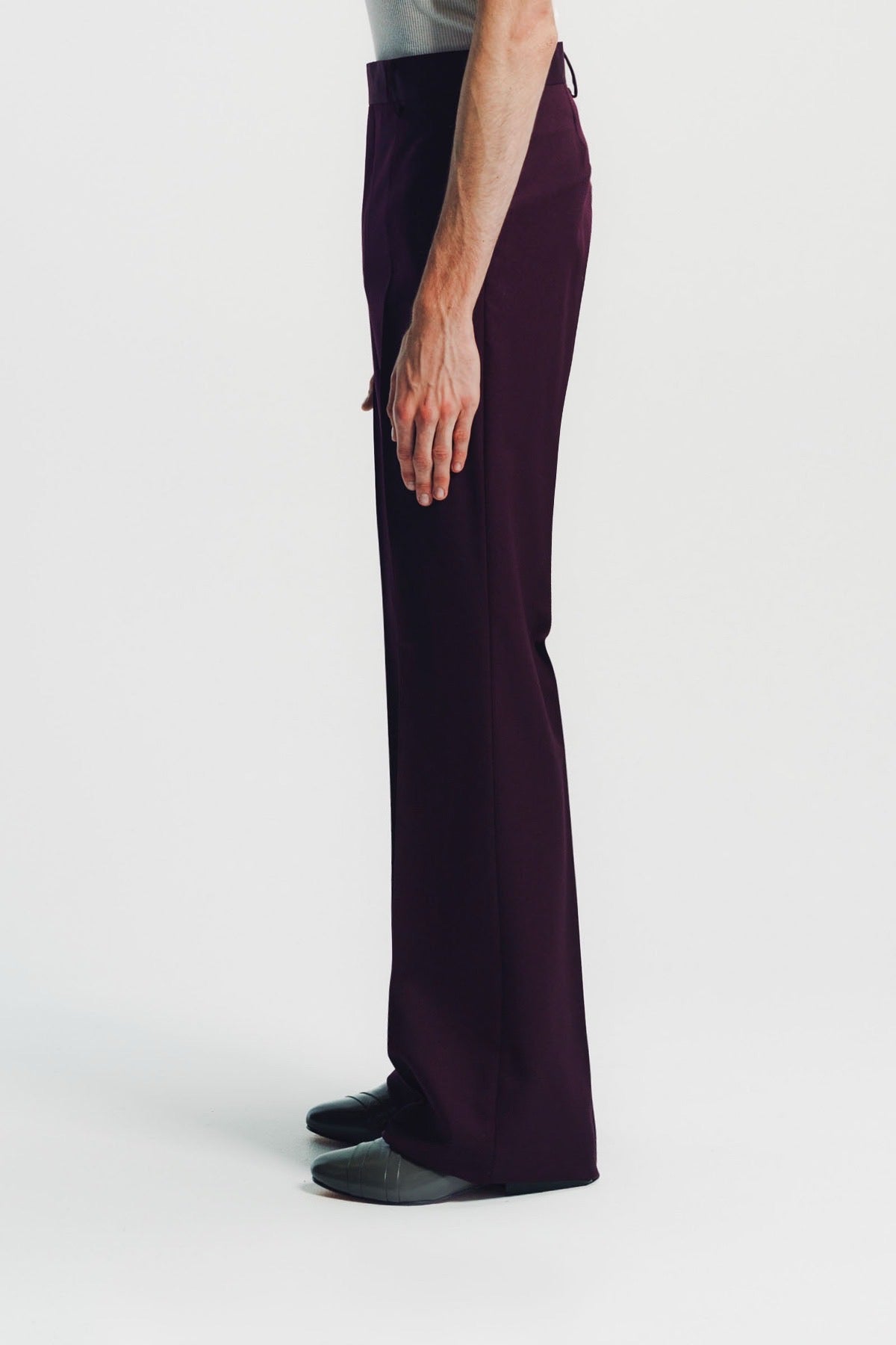 Kyosuke Kunimoto | Bordeaux Flat Front Flare Pants
