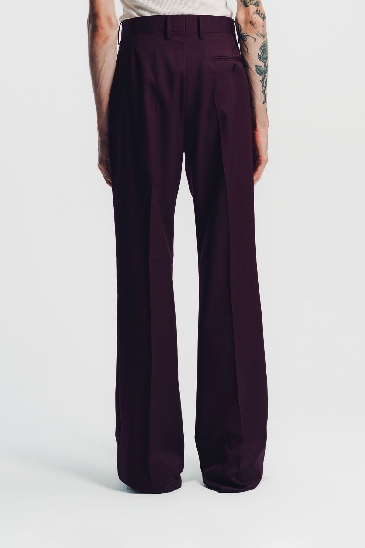 Kyosuke Kunimoto | Bordeaux Flat Front Flare Pants