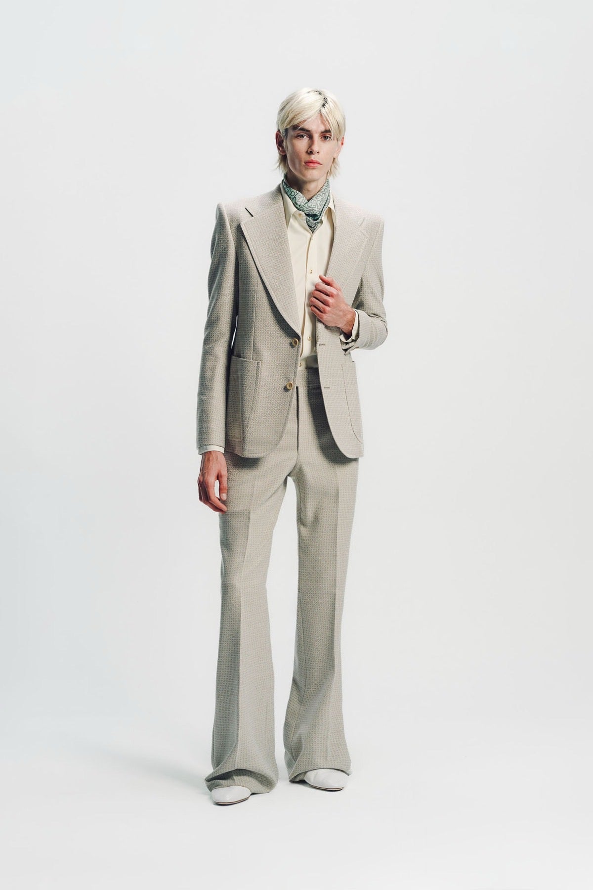 Kyosuke Kunimoto | Jacquard Flat Front Flare Pants