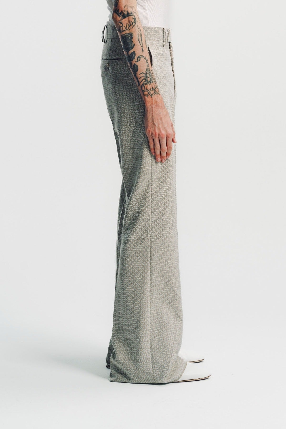 Kyosuke Kunimoto | Jacquard Flat Front Flare Pants