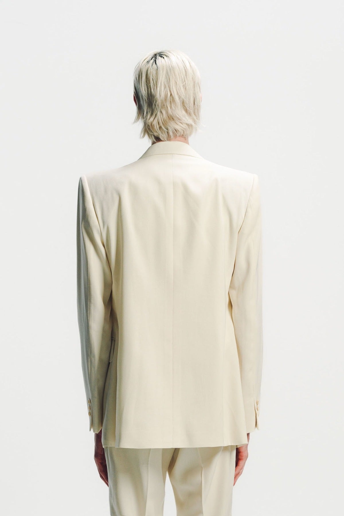 Kyosuke Kunimoto | Ivory Double Breasted Peak Lapel Jacket