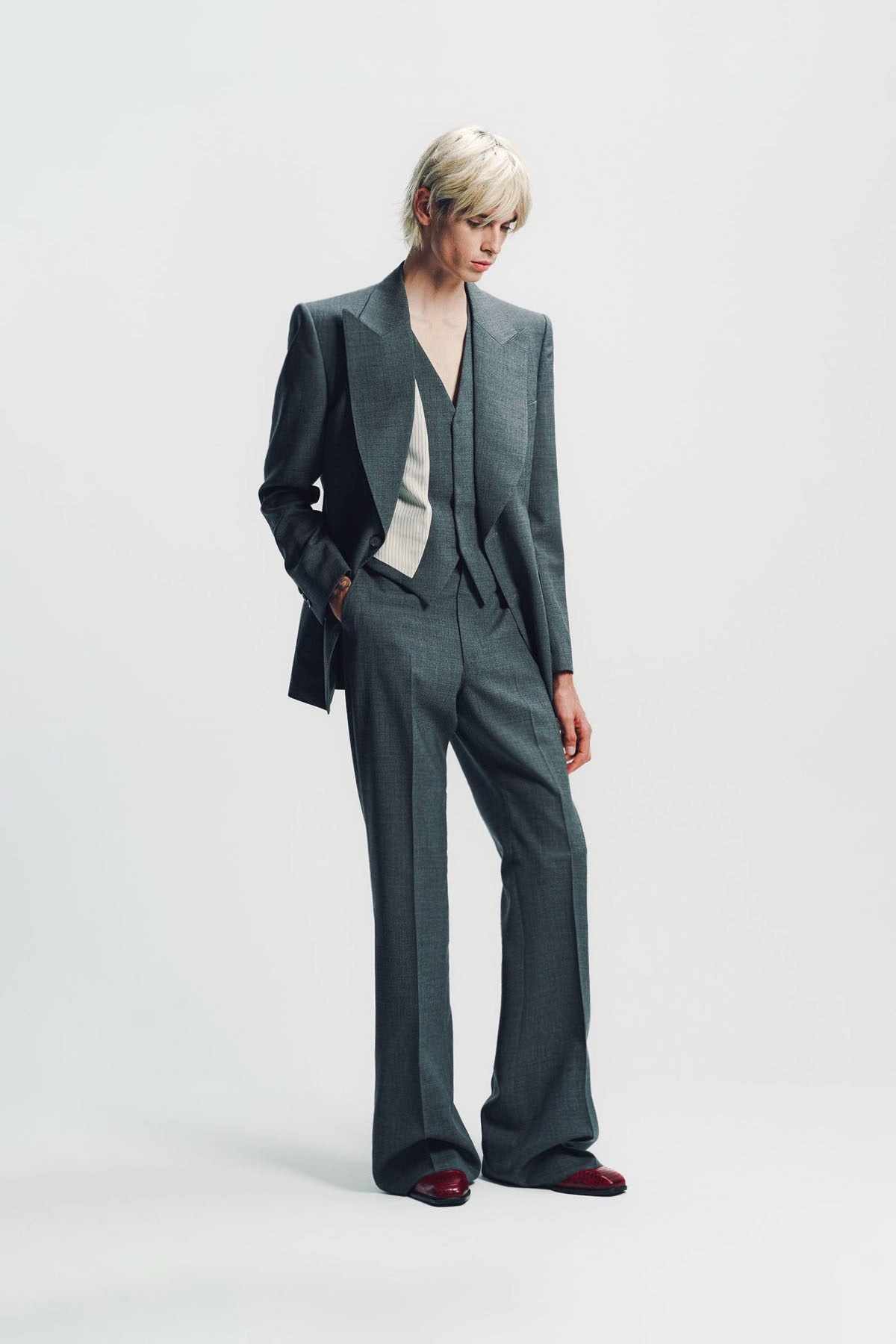 Kyosuke Kunimoto | Grey Peak Lapel Jacket