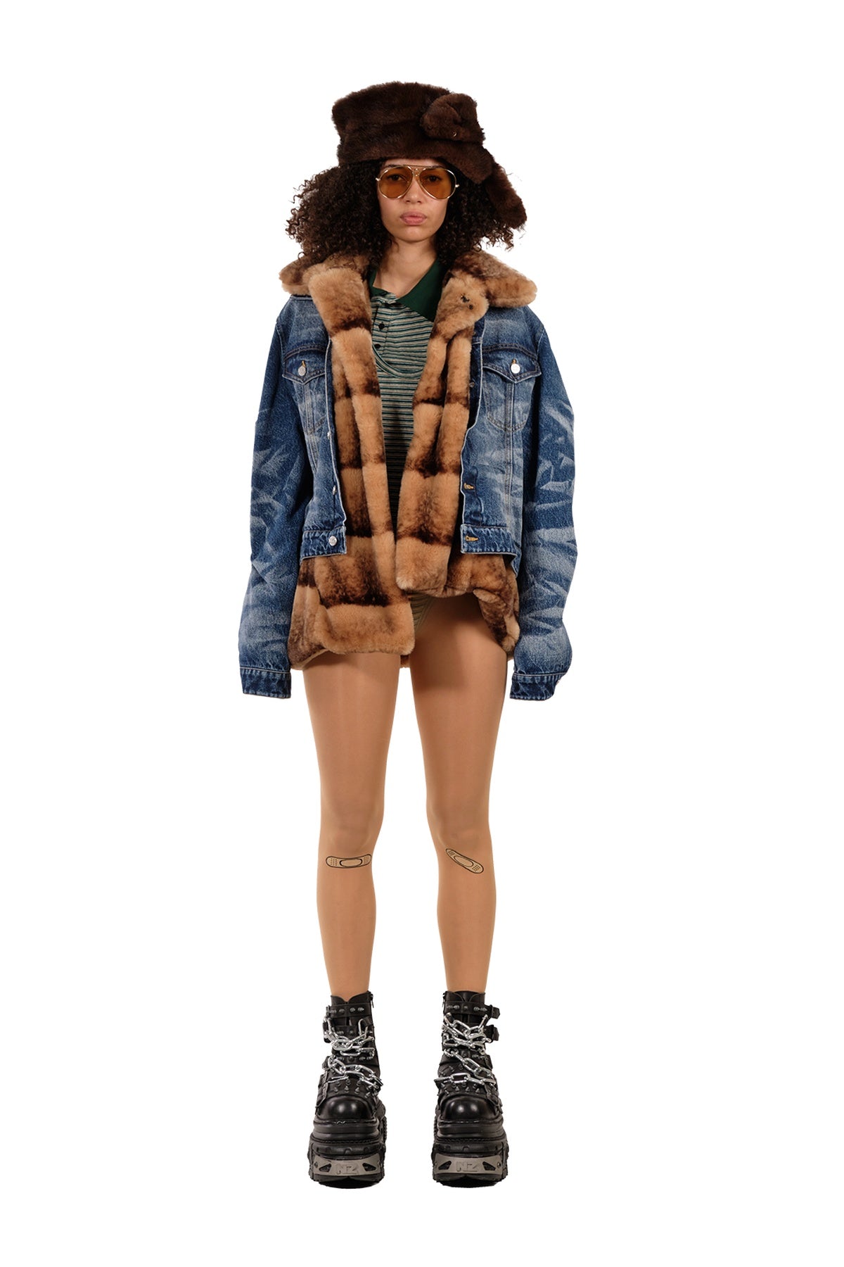 Natasha Zinko | Denim Faux Fur Jacket