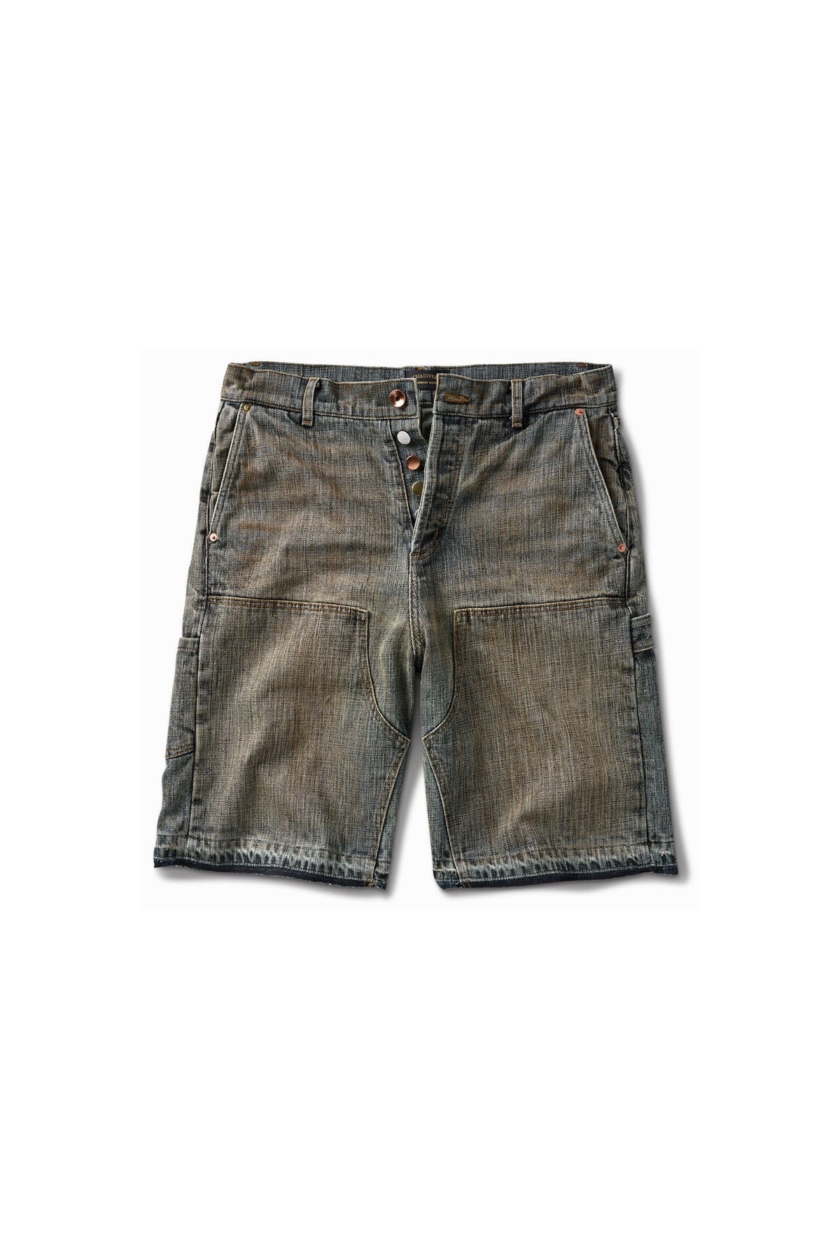 Schaeffer's Garment Hotel | Dirty Destroyed Indigo Double Front Shorts