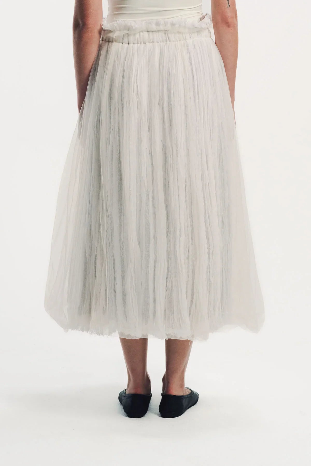 Caroline Hu | Flower Embroidered Pleated Skirt
