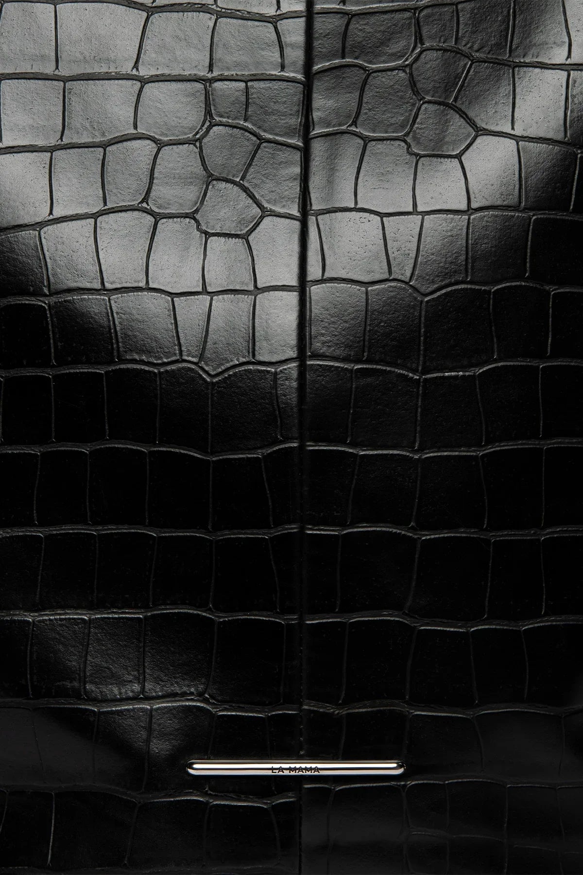 LA MAMA | LM1 Black Matte Croc-Embossed Bag