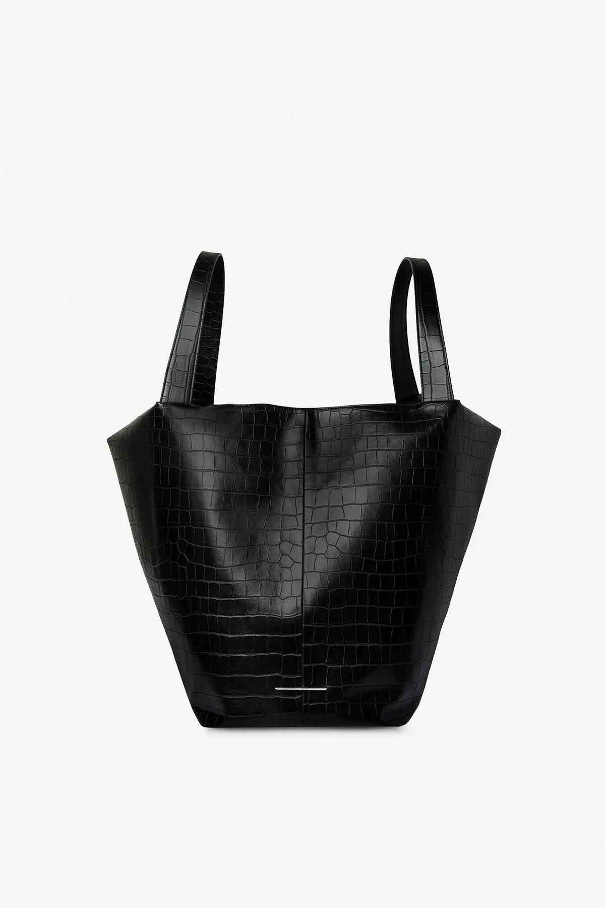 LA MAMA | LM1 Black Matte Croc-Embossed Bag