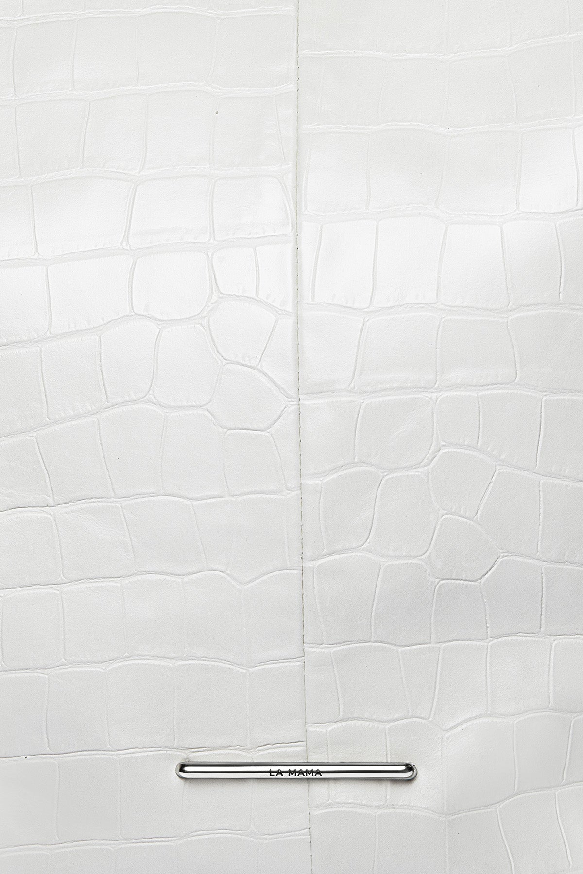 LA MAMA | LM1 White Chalk Croc-Embossed Bag