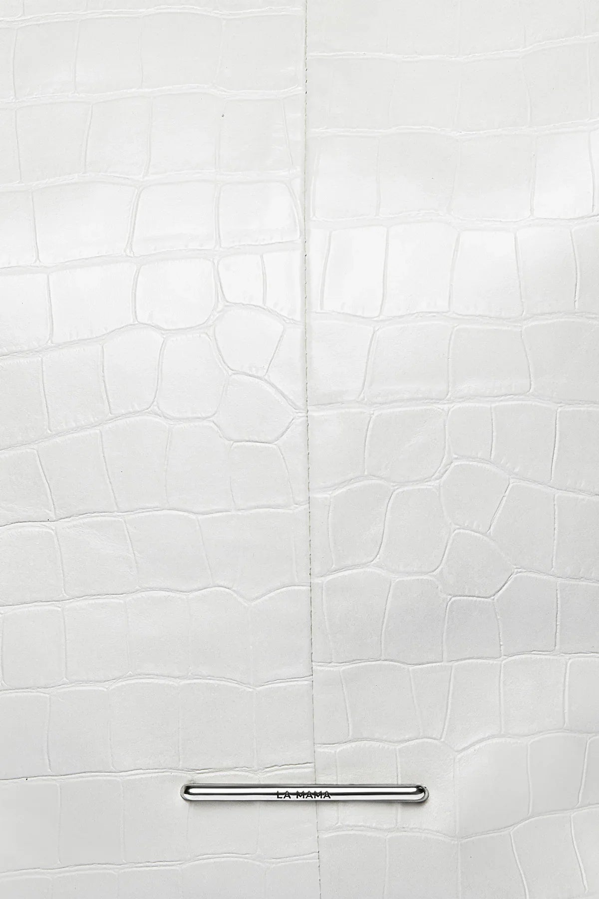 LA MAMA | LM1 White Chalk Croc-Embossed Bag