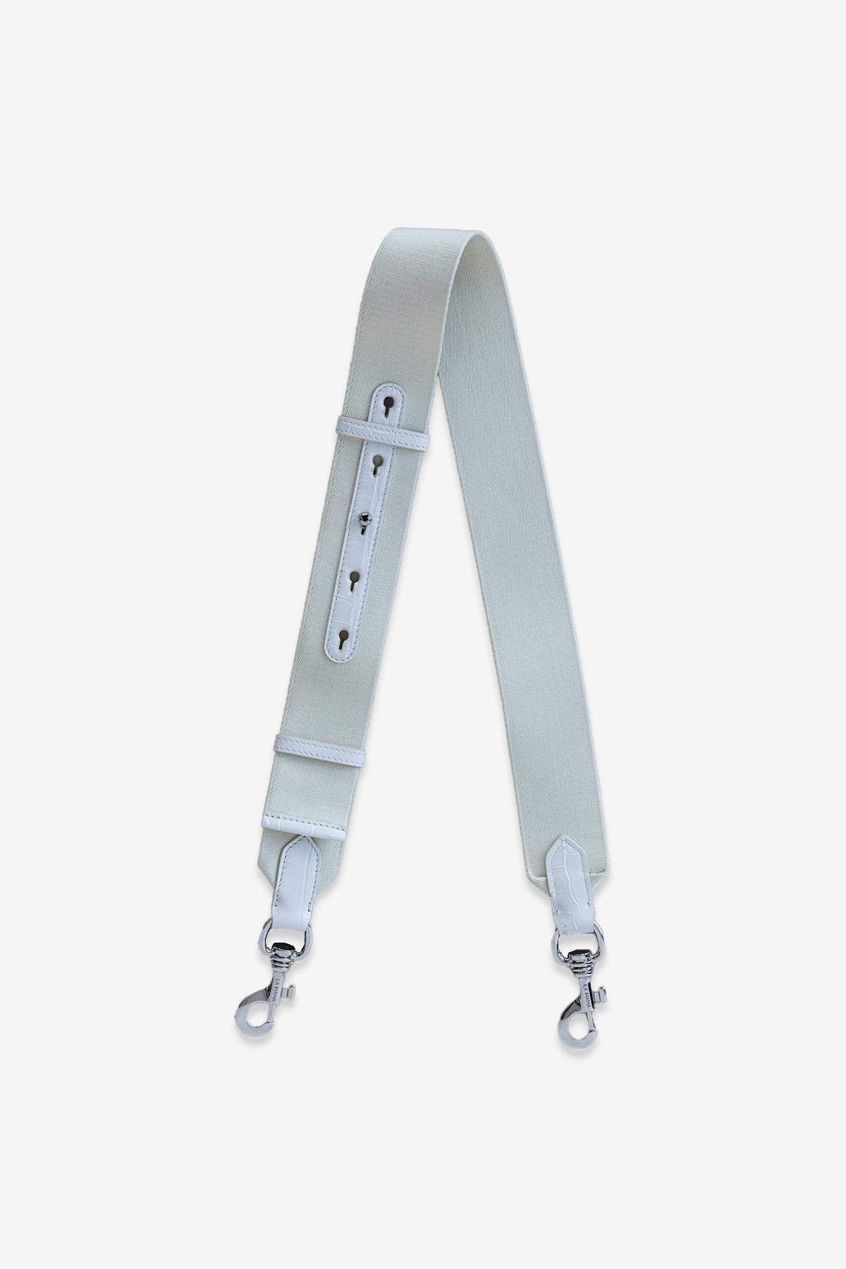 LA MAMA | White Chalk Croc-Embossed Tracolla