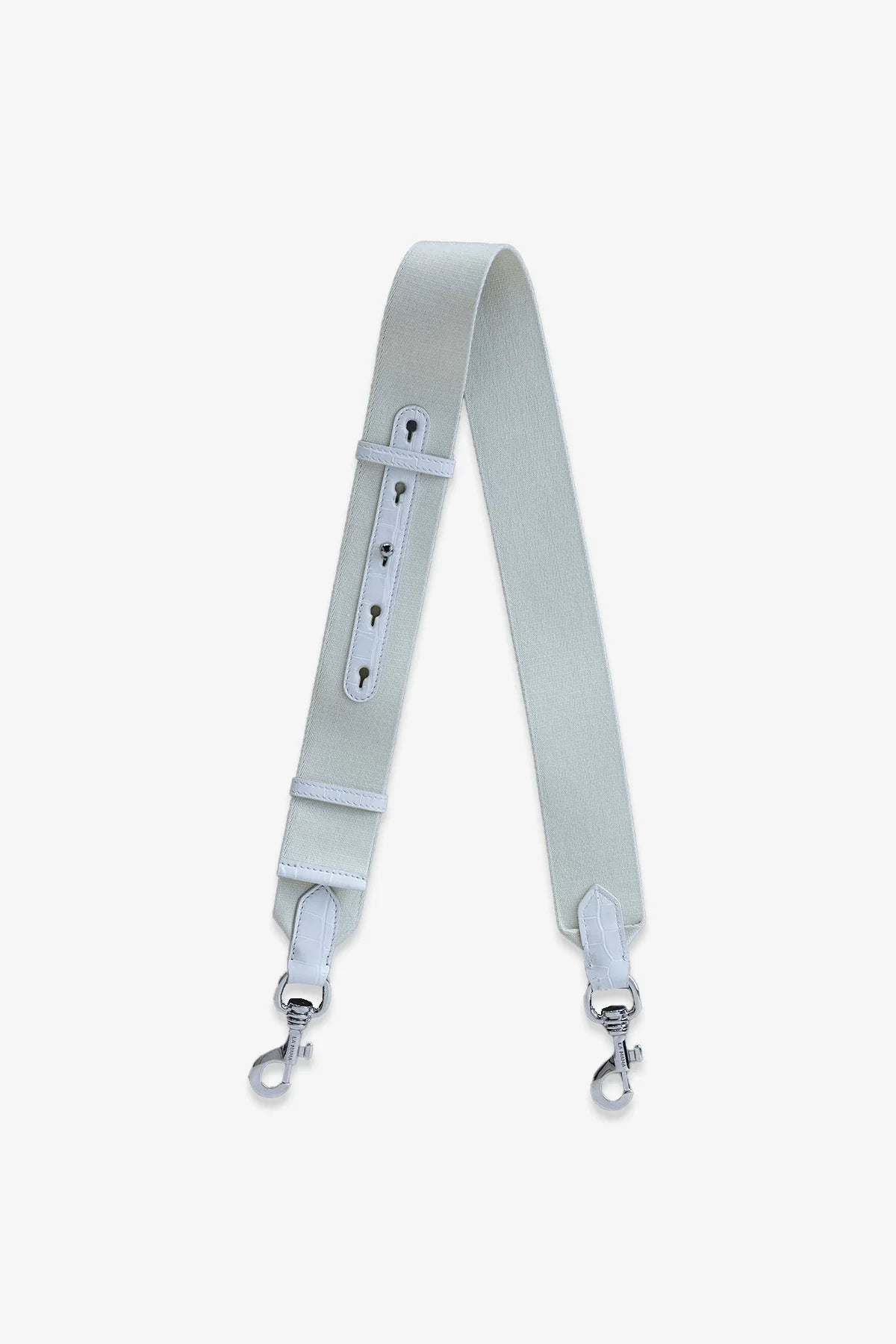LA MAMA | White Chalk Croc-Embossed Tracolla