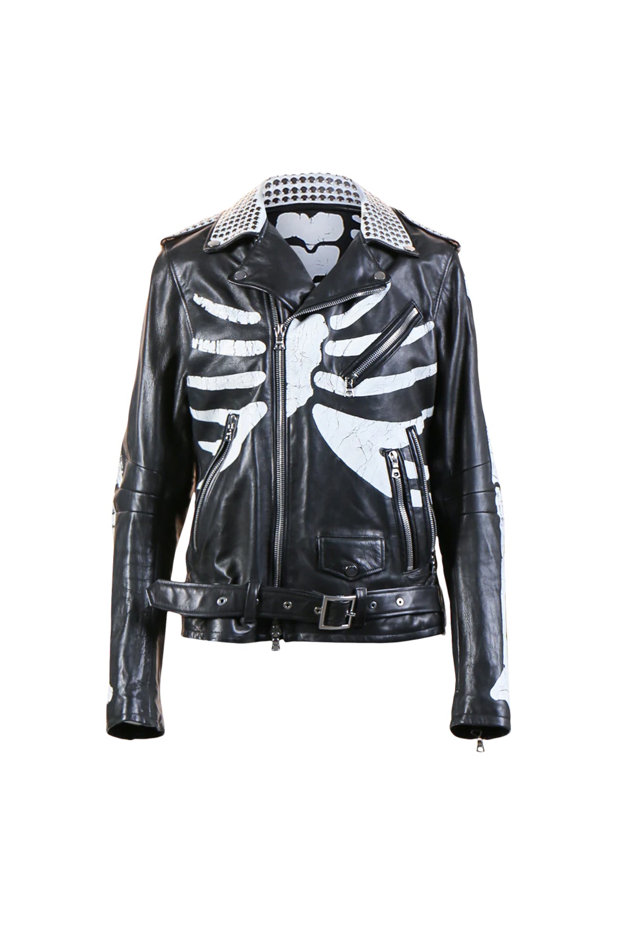 AMIRI | LEATHER RIDER JACKET STUD BONES