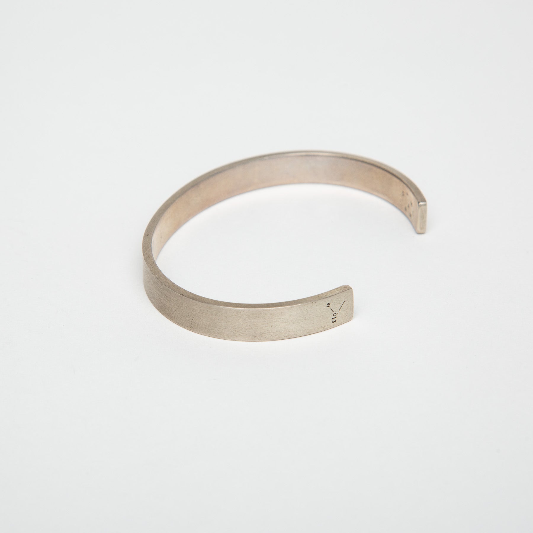 LE GRAMME | 21G BRUSHED SILVER RIBBON CUFF BRACELET - MAXFIELD LA