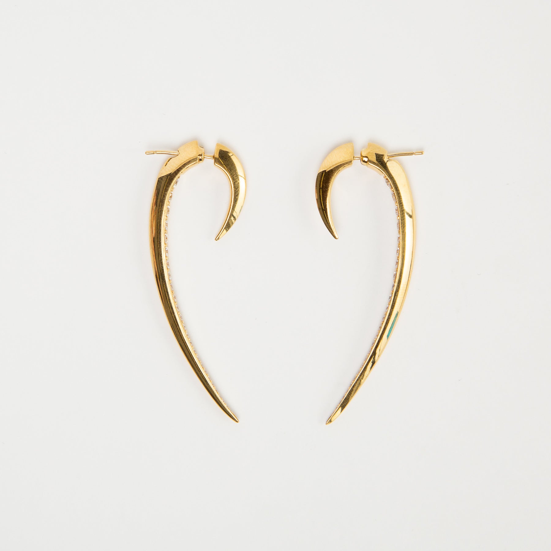 SHAUN LEANE | DIAMOND LONG HOOK EARRINGS - MAXFIELD LA